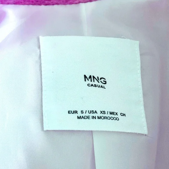 MNG Casual ~ Wool Blend Elegant Pink Women's Coat. - Picture 5 of 12